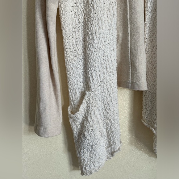 Lucky Brand L Cream White Drifter Asymmetrical Wrap Cardigan Sweater - Picture 3 of 7